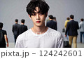 Handsome, cool guy, running 124242601
