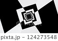 Black and white square hypnotic optical illusion tunnel loop animation 124273548