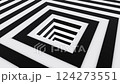 Black and white square hypnotic optical illusion loop animation 124273551