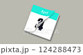 Calendar for April on gray background flipping through days of month. Date change animation. Close up of flipped calendar page change. 4k video graphic motion 124288473