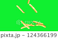 French fries in deep fat fry on green 124366199