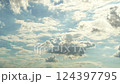 The blue cloudy sky movement on bright natural background 124397795