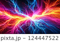 Futuristic background with glowing plasma energy light patterns 124447522