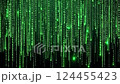 Matrix style digital rain pattern, futuristic code flow 124455423