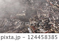 Foggy Morning Aerial View of Nardos Historic Center 124458385