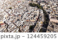 Aerial Top-Down View of Dense Old Town in Southern Italy 124459205