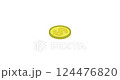 Dollar coin. Dollar sign symbol isolated on white background. Animation seamless loop pattern with rotating symbol american dollar. Design used for your ad, banner of USD money. 4K video graphic 124476820