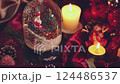 Christmas image-candles and snow globes- 124486537