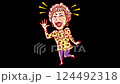 一位開朗的大阪女士揮手致意。後半部包含帶有 alpha 遮罩的循環動畫。 124492318