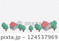 背景透過の家と木のイラストアニメーション 124537969