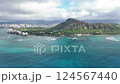 ハワイ、ダイアモンドヘッド、ドローン、海、 124567440