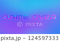 Game over text animation on purple and blue background 124597333