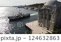 Aerial view of Ortakoy Mosque Bosphorus Bridge Landscape 124632863