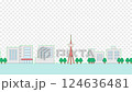 横スクロール街(透明背景) 124636481