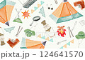 Outdoor camping background pattern watercolor illustration loop video 124641570