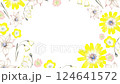 Spring/Summer flower background frame watercolor illustration loop video 124641572