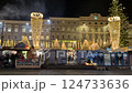 Linz christmas market at Hauptplatz at night 124733636