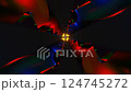Strobe light effects and evolving geometric shapes in seamless video loop 124745272