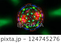 Rhythmic strobe lights and shifting geometric patterns in seamless loop 124745276
