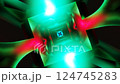 Vibrant abstract background with changing geometric shapes and strobe lights 124745283