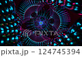 Abstract geometric forms and rhythmic strobe light effects in seamless loop 124745394