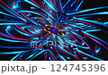 Seamless background of abstract strobe lights and geometric shapes in motion 124745396