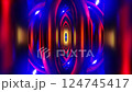 Abstract strobe light transitions and evolving geometric designs in seamless loop 124745417
