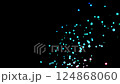 Dolly in of a blue starfield space abstract background with particles moving.4k 124868060