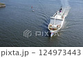 レインボーブリッジ高架下を通過する大型貨客船　東京ー父島航路 124973443