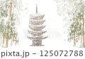 Snow falls on the five-story pagoda 125072788