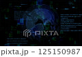 Blue globe digital Tau network CG animation 125150987