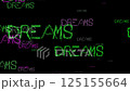 A visually captivating word art composition featuring the term dreams  125155664