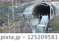 Tohoku Shinkansen coming out of the tunnel 125209581