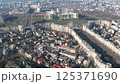 Aerial drone view over Bucharest downtown cityscape, Romania. Palace of Parliament, National Salvation Cathedral, The Patriarchal Cathedral and Boulevard Unirii. 125371690