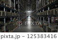 A well-organized warehouse showcasing neatly stacked inventory to provide efficient storage 125383416
