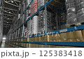 A well-organized warehouse showcasing neatly stacked inventory to provide efficient storage 125383418