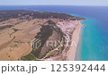Majestic Aerial Drone Flight Above Karpaz Peninsula and Golden Beach in the Sunshine of Northern Cyprus 125392444