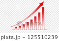 Graph arrow white to red gradient 125510239
