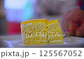 Cake cream is a form of sweet dessert that is typically baked. ingredients are flour, sugar, eggs, butter or oil or margarine, a liquid, and leavening agents for celebration with copy space 125567052
