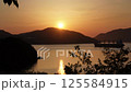 Sunset: Sunset over Okiyama and a boat, with the sound of birds chirping 125584915