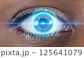 Blinking futuristic eye scanning animation 125641079
