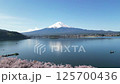 Drone aerial photography of Lake Kawaguchi and Mt. Fuji 125700436