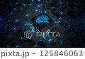 Brain central processor unit on circuit board, Artificial intelligence AI, deep learning modern computer technology. Futuristic Cyber Technology Innovation, 3D render background 125846063