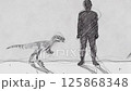 Dinosaurs Evolution Timeline in Pencil Drawing Style - Dinosaur Vs Man Size 125868348