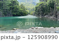 Flow of water, lake in the mountains. Clear mountain river,  125908990