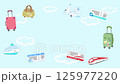 Title back video with illustrations of travel items 125977220