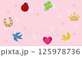 Pink title video with illustrations of lucky items 125978736