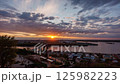 A sunset time-lapse capturing the famous view of the arrow in Nizhny Novgorod 125982223