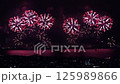Japanese summer festival fireworks. Lake Biwa fireworks festival and night view of Lake Biwa 125989866