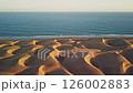 Stunning interplay of dunes and ocean at sunset 126002883